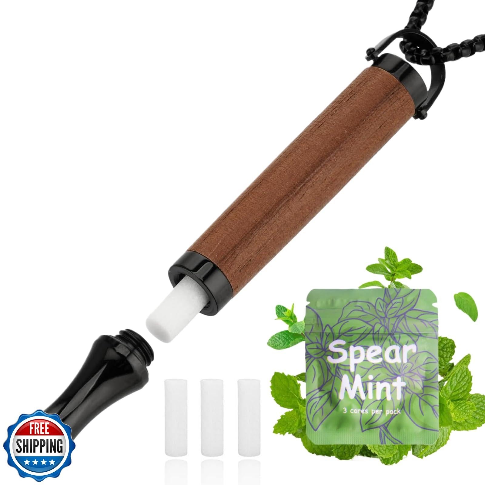 Breathing Necklace to Quit Smoking and Vaping with Refillable Mint Pods Stop