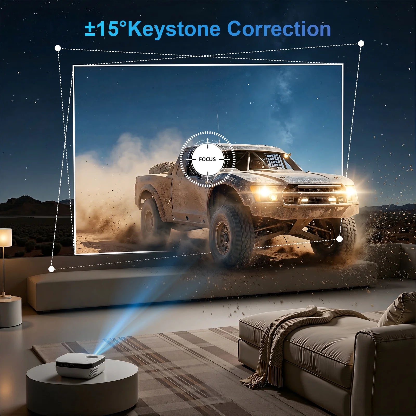 1080P Mini Projector with Bluetooth,Keystone Correction,Up to Support 240'' Screen